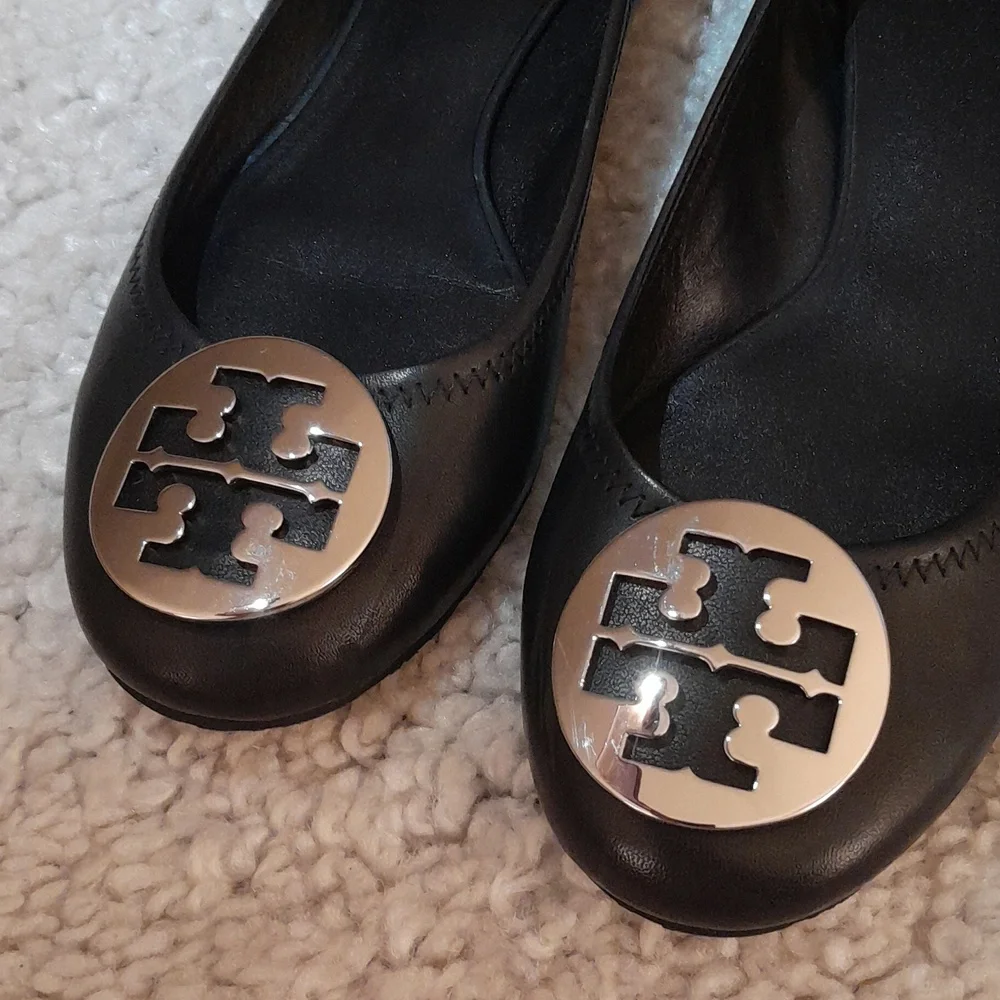 TORY BURCH CLASSIC REVA Leather Flats Size 9